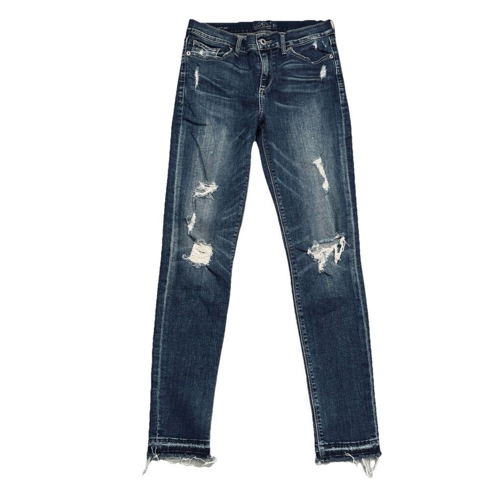 Lucky Brand Brooke Legging Jeans 6/28 Blue Distressed Womens Measures 28 x 28